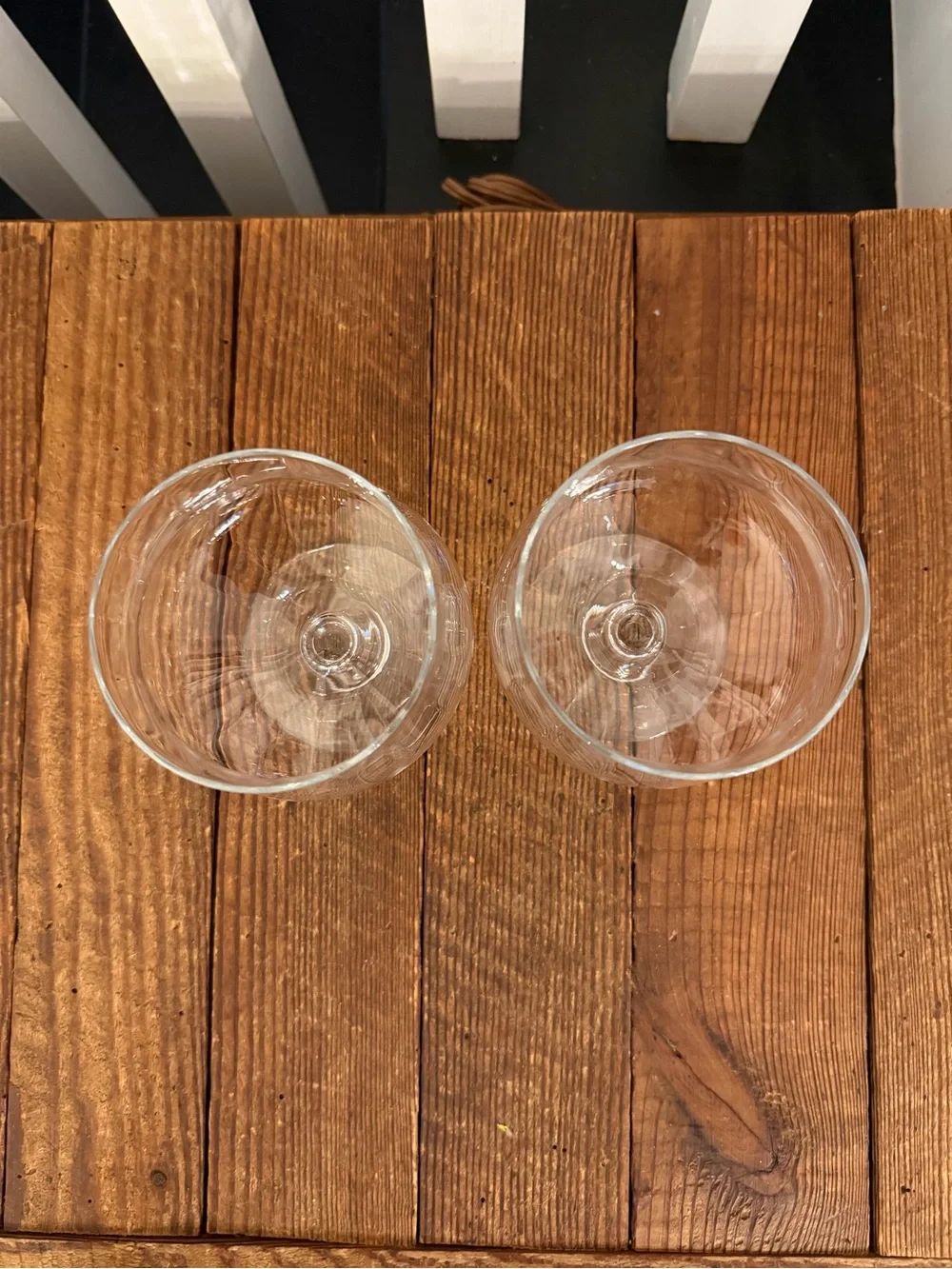 Vintage Optic Clear Glass Stemware Cocktail Glasses